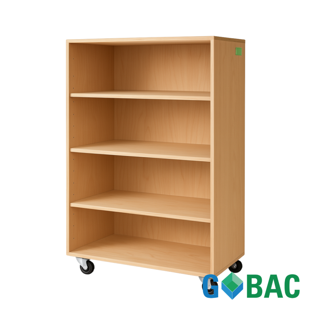 Chariots de bibliothèque à 4 étagères