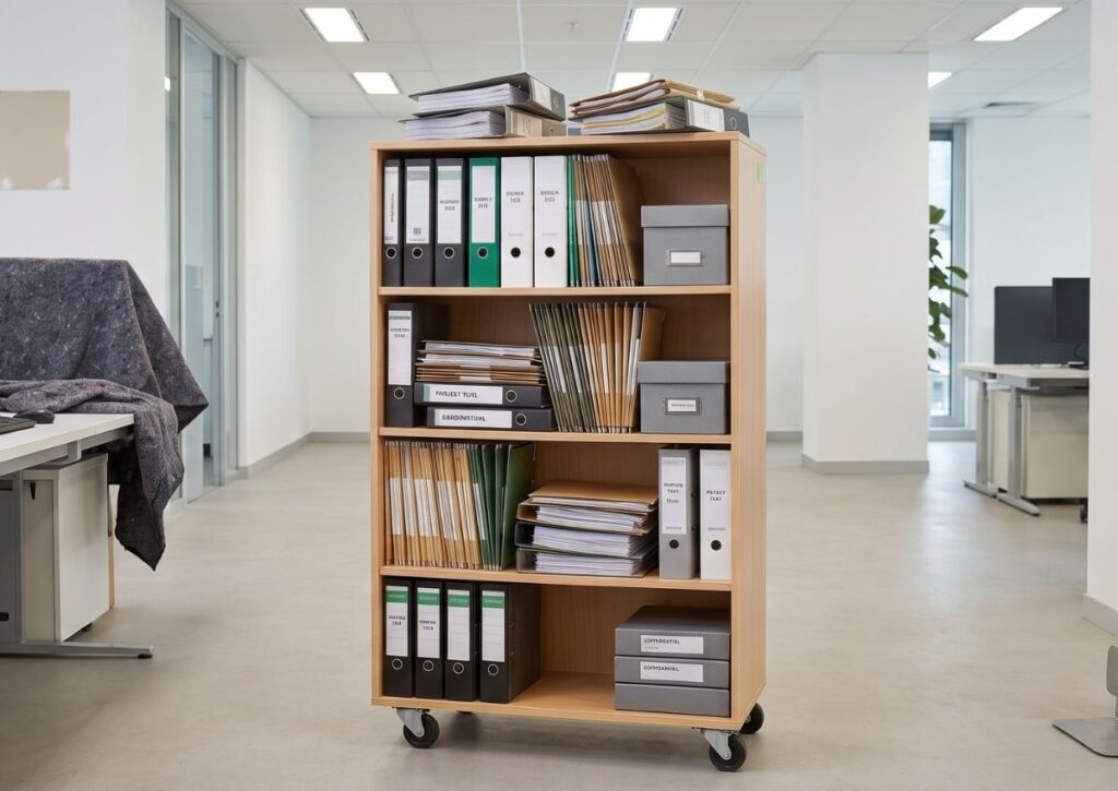 Déplacement de dossiers - Chariots de bibliothèque à 4 étagères