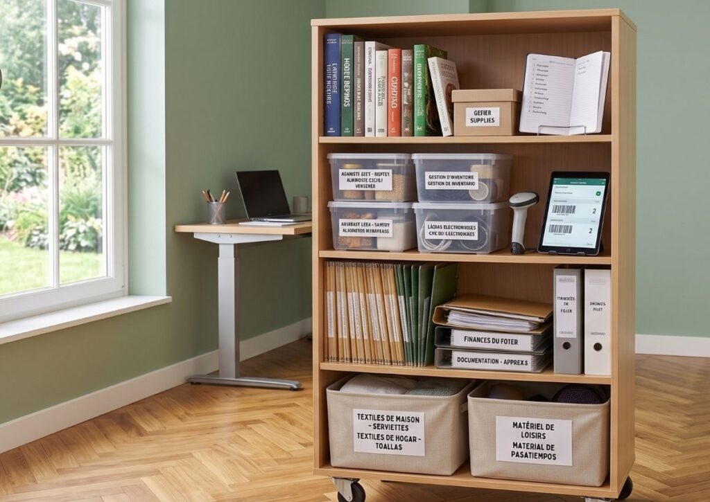 Gestion d'inventaire - Chariots de bibliothèque à 4 étagères