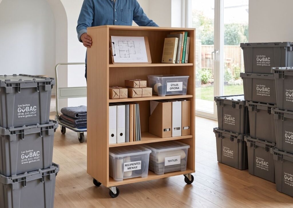 Organisation des espaces - Chariots de bibliothèque à 4 étagères