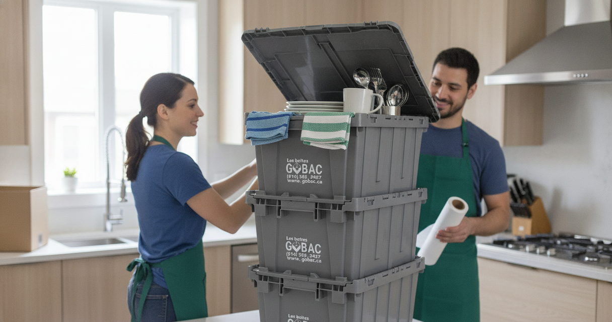 Comment emballer sa cuisine sans rien casser : la méthode avec bacs empilables